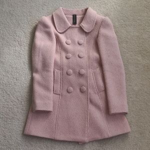 Blush pink wool feminine pea coat